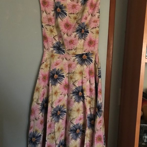 Tatyana Fit and Flare pink and blue floral dress - Picture 3 of 6